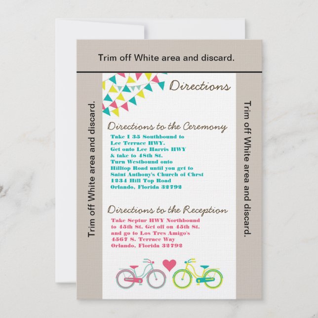 Tarjeta de dirección 3.5x6 Amantes de la bicicleta (Anverso)