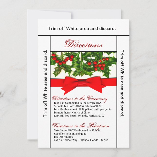 Tarjeta de dirección 3.5x6 Baughs Holly Berry Navi (Anverso)