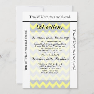 Tarjeta de dirección 3.5x6 Chevron amarillo y gris