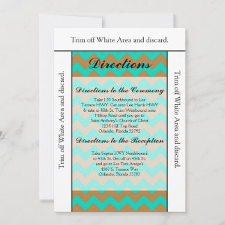 Tarjeta de dirección 3.5x6 Chevron Brown & Seafoam