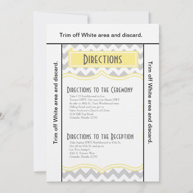 Tarjeta de dirección 3.5x6 Chevron Stripe Gris Ama (Anverso)