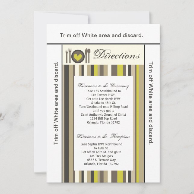 Tarjeta de dirección 3.5x6 China Plate Silverware  (Anverso)