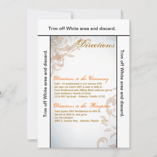 Tarjeta de dirección 3.5x6 Fall Filigree Otumn Swi (Anverso)