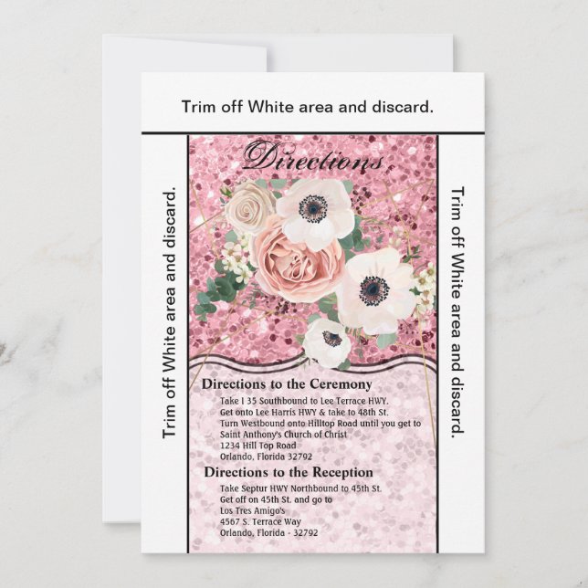 Tarjeta de dirección 3.5x6 Glitte Rosa de jardín g (Anverso)
