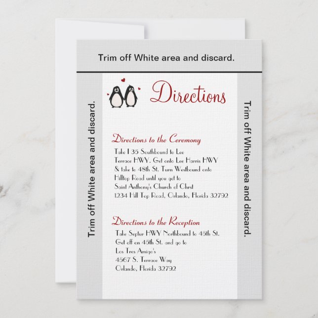 Tarjeta de dirección 3.5x6: golpe de amor pingüino (Anverso)