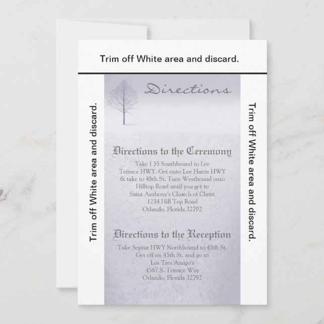 Tarjeta de dirección 3.5x6 Invierno Árboles de mar (Anverso)