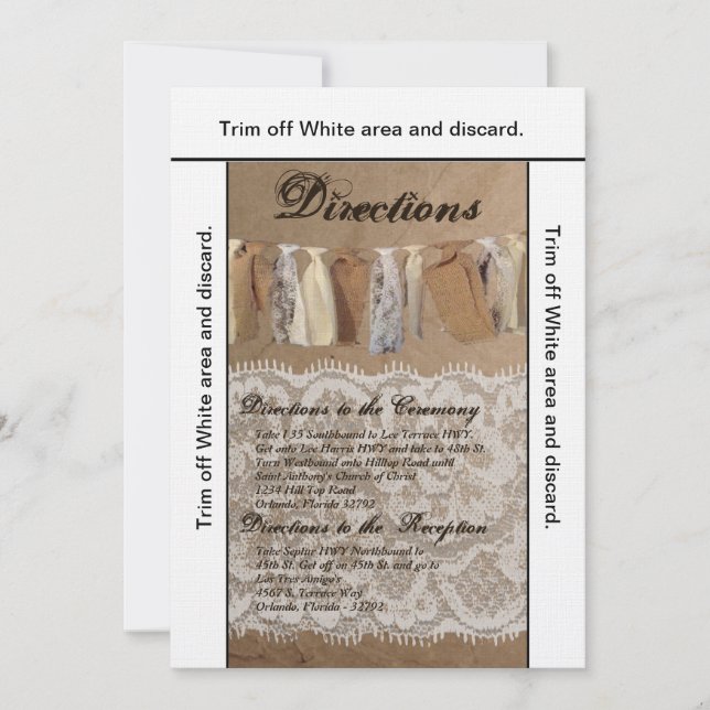 Tarjeta de dirección 3.5x6 Kraft Paper Bag Lace Bu (Anverso)