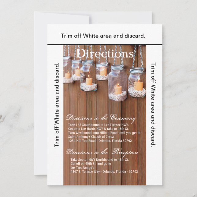 Tarjeta de dirección 3.5x6 Mason Jar Candle Lights (Anverso)