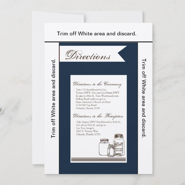 Tarjeta de dirección 3.5x6 Mason Jar Country Rusti (Anverso)