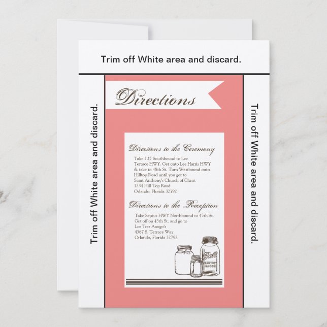 Tarjeta de dirección 3.5x6 Mason Jar Country Rusti (Anverso)