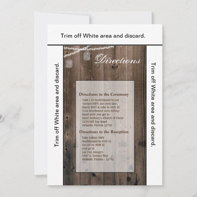 Tarjeta de dirección 3.5x6 Mason Jar String Lights (Anverso)