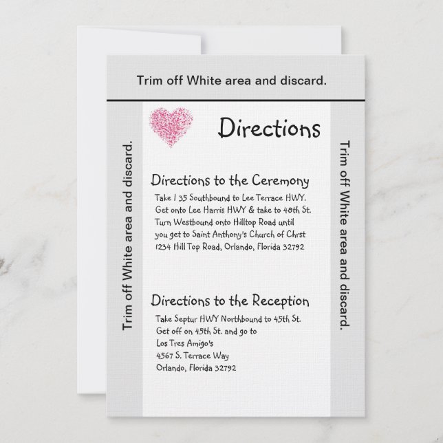 Tarjeta de dirección 3.5x6 Petal floral rosa (Anverso)