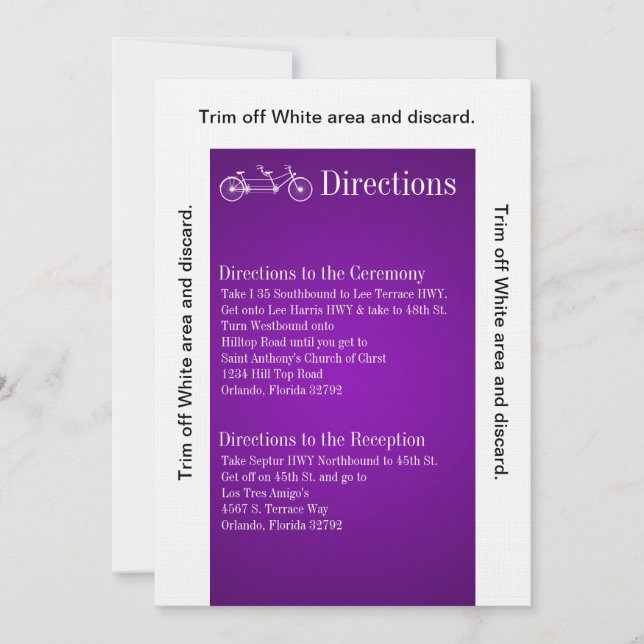 Tarjeta de dirección 3.5x6 PurpleDouble Bike (Anverso)
