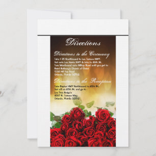 Tarjeta de dirección 3.5x6 Red Rose Bouquet Bridal