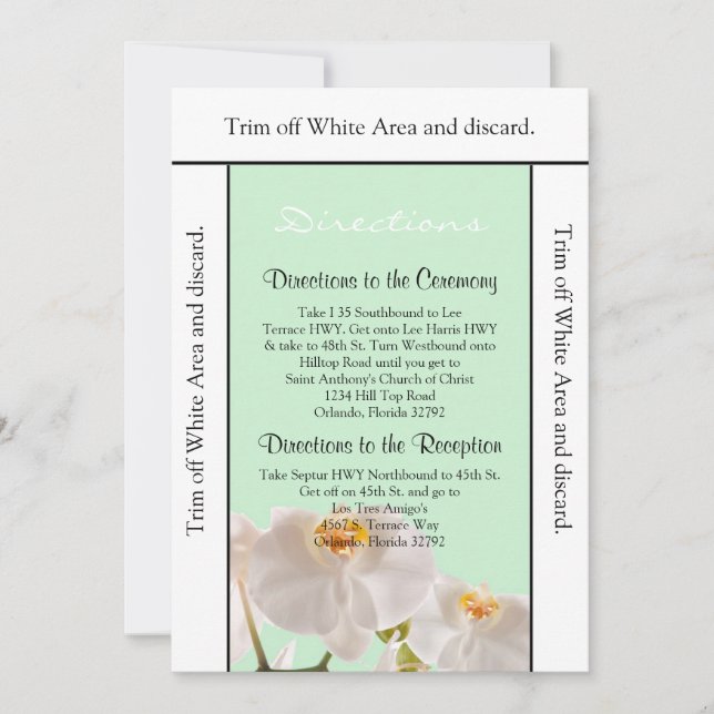 Tarjeta de dirección 3.5x6 verde y orquídea (Anverso)