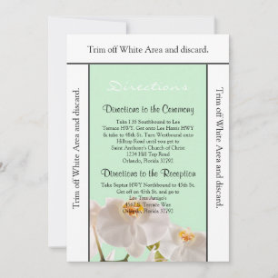 Tarjeta de dirección 3.5x6 verde y orquídea
