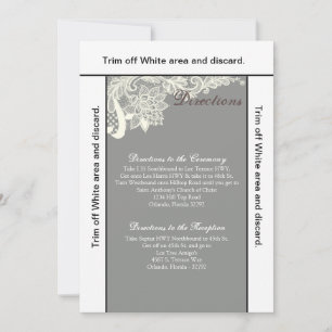 Tarjeta de dirección 3.5x6 Vintage Gris de encaje