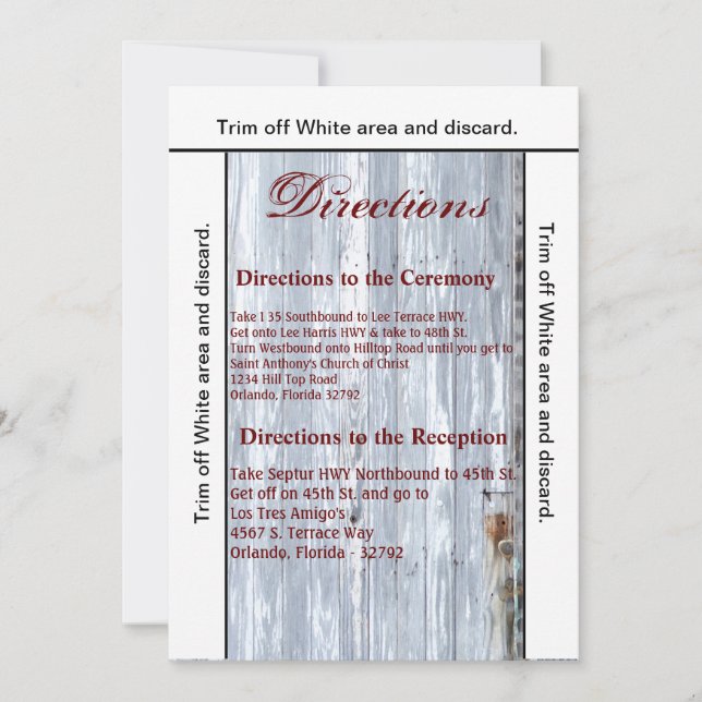 Tarjeta de dirección 3.5x6 White Wash Wood Barn Do (Anverso)