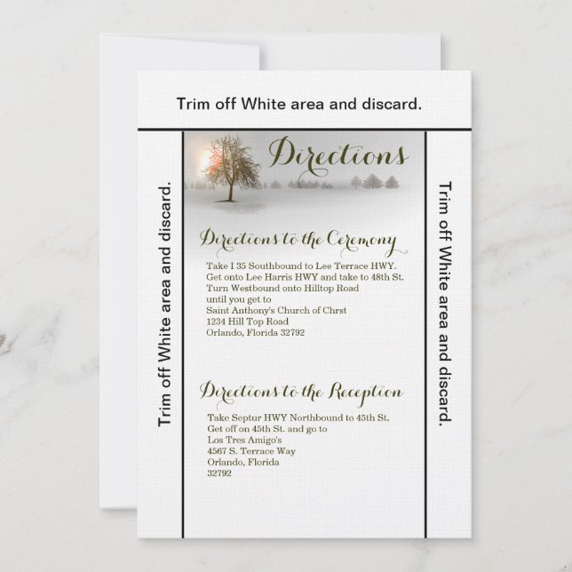 Tarjeta de dirección 3.5x6 Winter Sunset Tree Snow (Anverso)