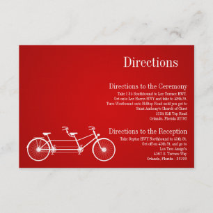 Tarjeta de dirección 3x5 - Bicicleta doble roja