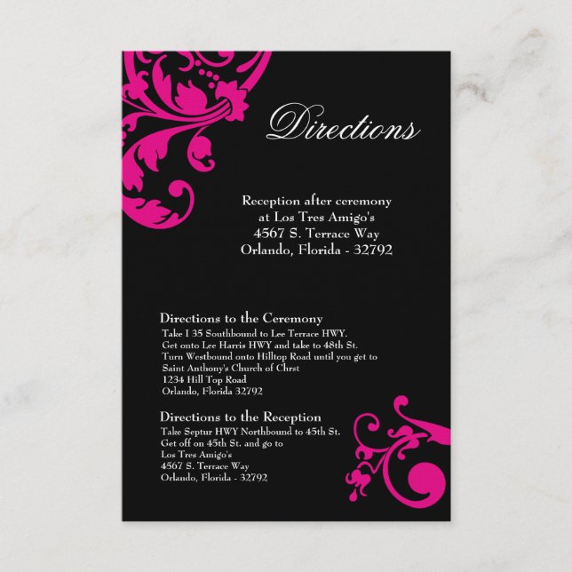 Tarjeta de dirección 3x5 Filigrí floral blanca de  (Anverso)