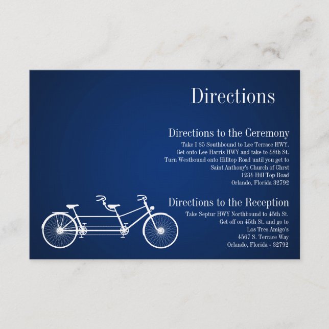 Tarjeta de dirección 3x5 para bicicleta doble de l (Anverso)