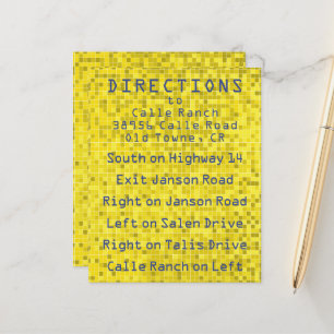 Tarjeta de dirección Bat Mitzvah Game On Direction