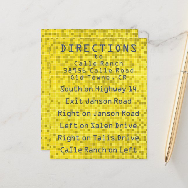 Tarjeta de dirección Bat Mitzvah Game On Direction (Anverso/Reverso In Situ)