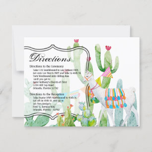 Tarjeta de dirección Boho Llama Bohemian Cacti