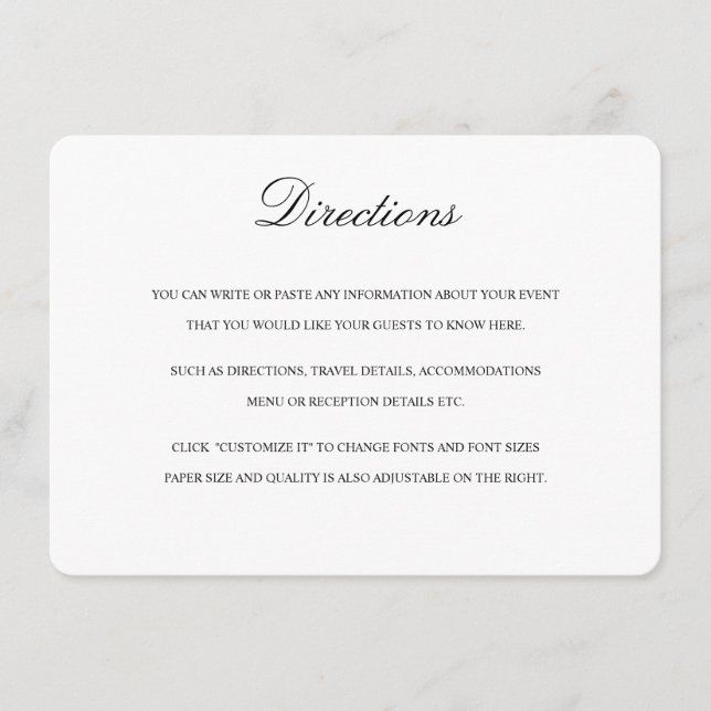 Tarjeta de dirección con mapa en blanco y negro (Anverso)