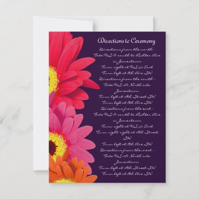 Tarjeta de dirección Coral Fuchsia Eggplant Gerber (Anverso)