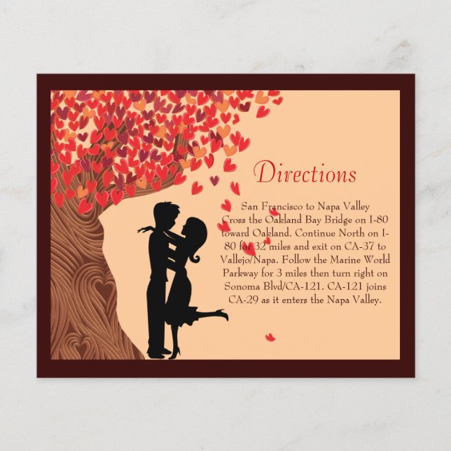 Tarjeta de dirección de árbol de roble de corazón  (Anverso)