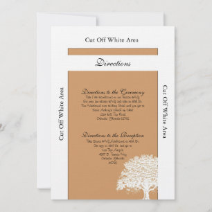 Tarjeta de dirección de Boda blanco/marrón del árb