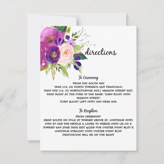 Tarjeta de dirección de Boda de acuarela de plumas (Anverso)