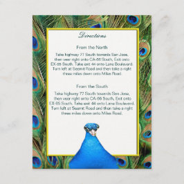 Tarjeta de dirección de Boda de pavo real