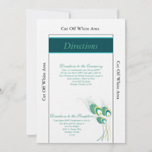 Tarjeta de dirección de Boda de pavo real Verde az