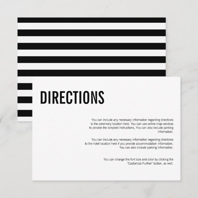 Tarjeta de dirección de Boda de tipografía simple  (Anverso / Reverso)