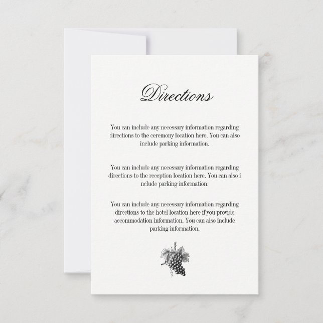 Tarjeta de dirección de Boda de toile y caligrafía (Anverso)