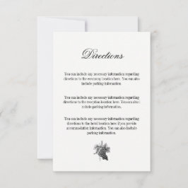 Tarjeta de dirección de Boda de toile y caligrafía