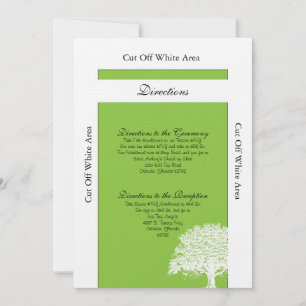 Tarjeta de dirección de Boda verde/blanco del árbo