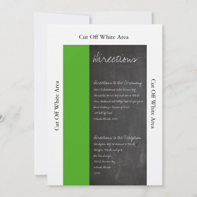Tarjeta de dirección de Boda verde Chalkboard (Anverso)