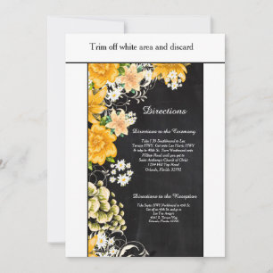 Tarjeta de dirección de cartón rosa amarillo 3.5x6