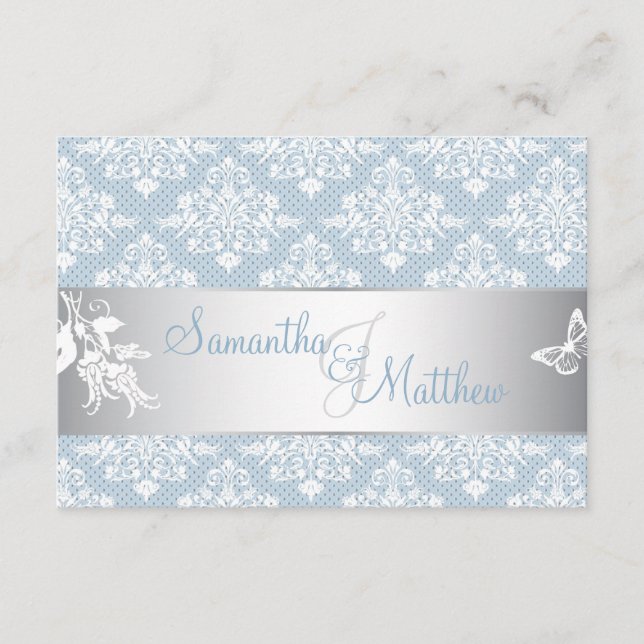 Tarjeta de dirección de damasco de escarcha de inv (Anverso)