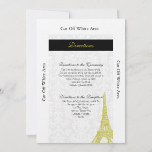Tarjeta de dirección de damasco negro de boda en P