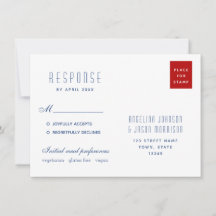 Tarjeta de dirección de devolución de boda roja y 