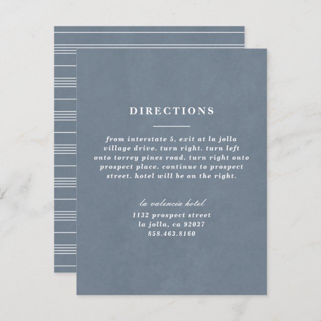 Tarjeta de dirección de Knot ilustrada - Gris azul (Anverso / Reverso)