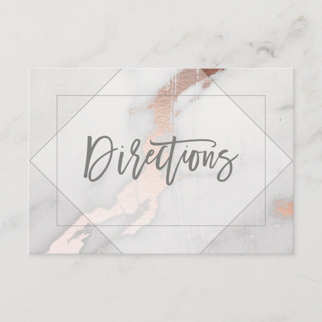 TARJETA DE DIRECCIÓN DE MÁRMOL Y BODA DE ORO ROSA (Anverso)