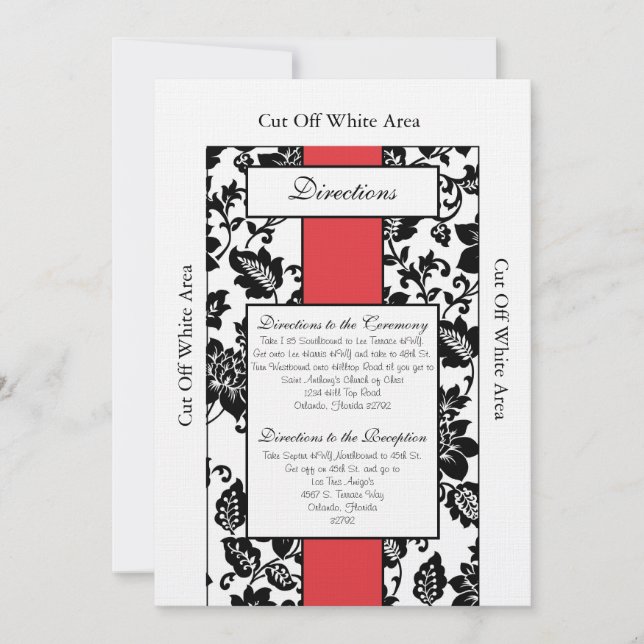 Tarjeta de dirección de matrimonio de damasco flor (Anverso)
