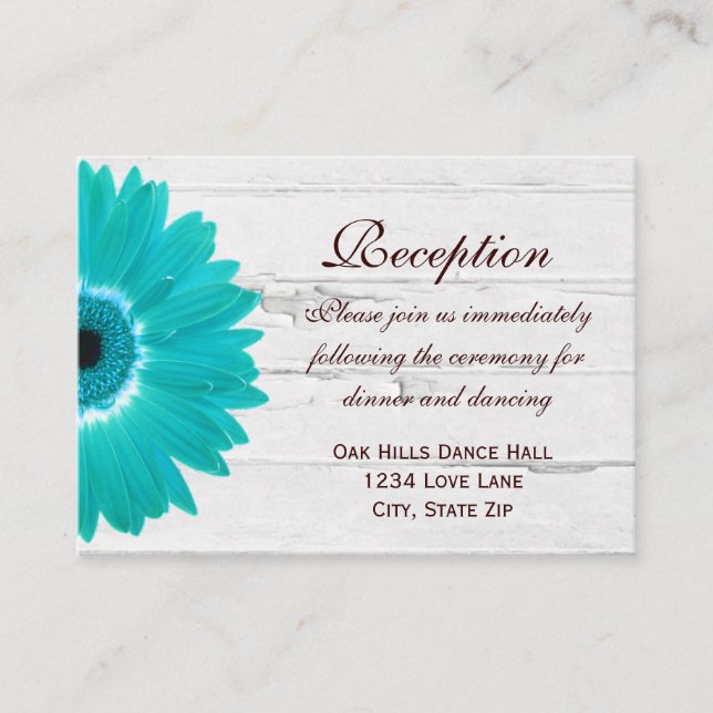 Tarjeta de dirección de recepción de boda Gerber D (Anverso)