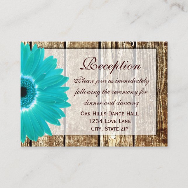 Tarjeta de dirección de recepción de boda Gerber D (Anverso)